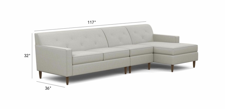 LIVING Ethan Allen | Marcus Three-Piece Sectional With Chaise