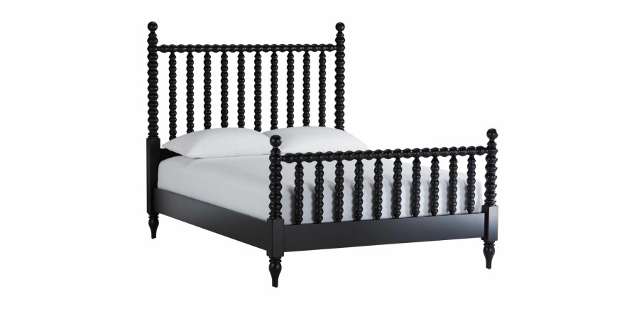 BEDROOM Ethan Allen Wood and Metal Beds | Burke Bed With Tall Footboard