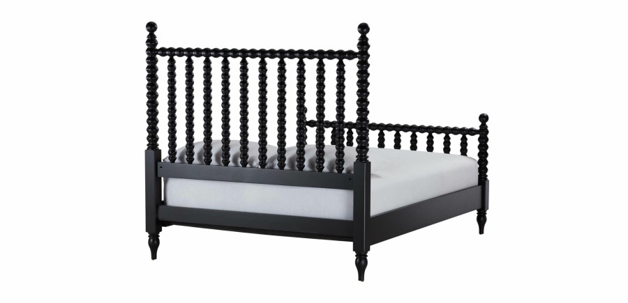 BEDROOM Ethan Allen Wood and Metal Beds | Burke Bed With Tall Footboard