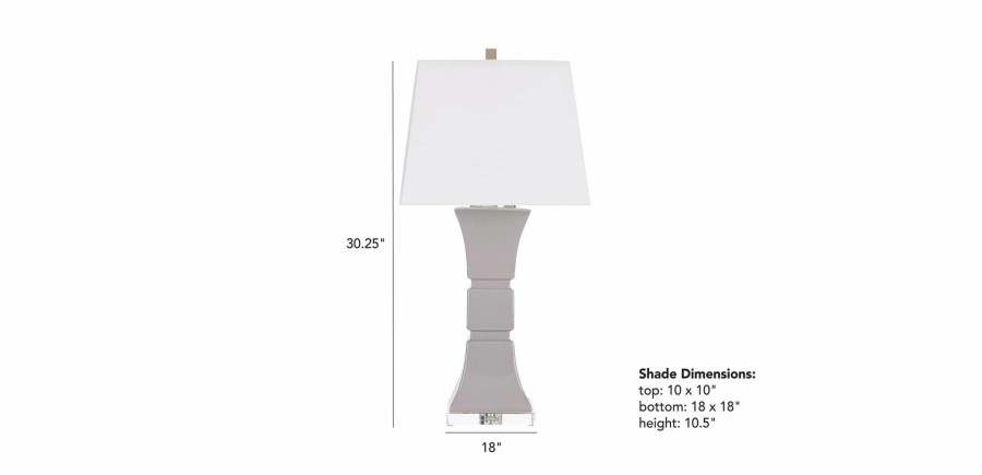 LIGHTING Ethan Allen | Clarice Ceramic-Base Table Lamp, Gray