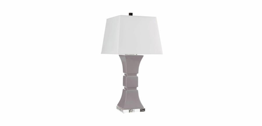 LIGHTING Ethan Allen | Clarice Ceramic-Base Table Lamp, Gray