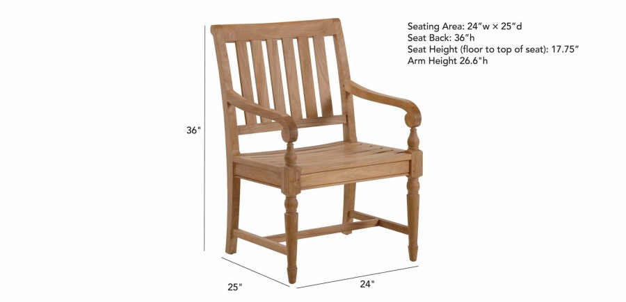 OUTDOOR Ethan Allen Millbrook | Millbrook Wood-Seat Armchair