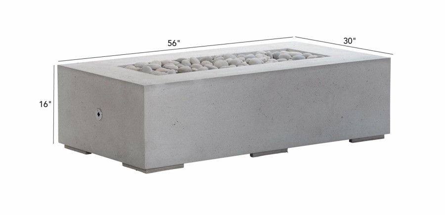 OUTDOOR Ethan Allen | Rectangular Concrete Fire Table