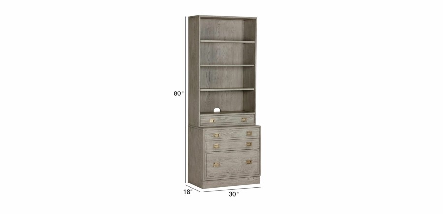 HOME OFFICE Ethan Allen | Callum Bookcase With File Cabinet