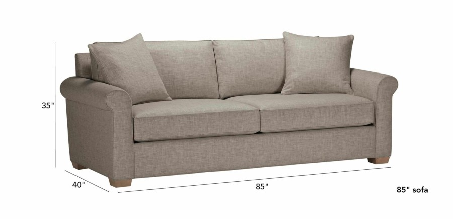 LIVING Ethan Allen Fabric Sofas | Spencer Roll-Arm Sofa, Quick Ship