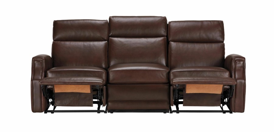 LIVING Ethan Allen Leather Sofas | Conover Scoop Arm Wall-Reclining Leather Sofa