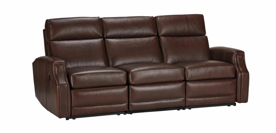 LIVING Ethan Allen Leather Sofas | Conover Scoop Arm Wall-Reclining Leather Sofa