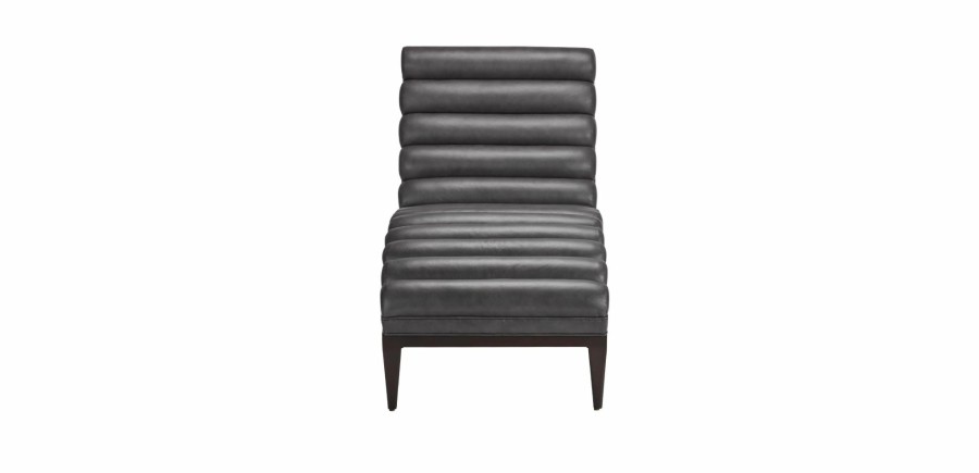 LIVING Ethan Allen Leather Chairs | Hendrik Leather Chaise