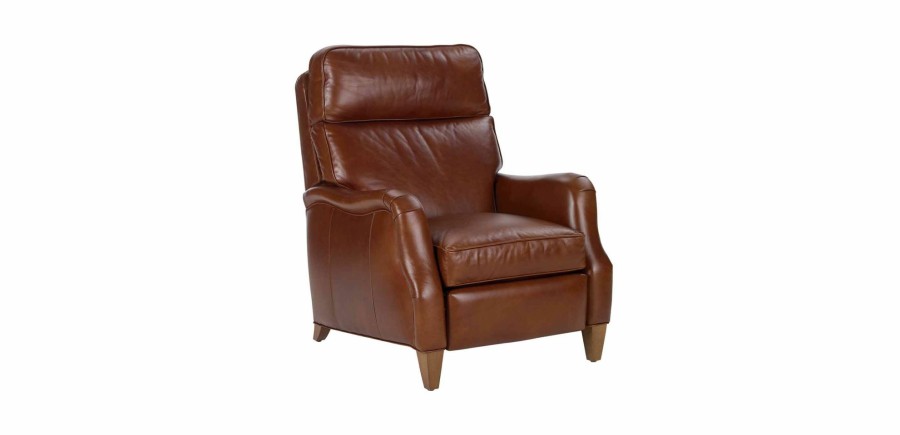 LIVING Ethan Allen Recliner Chairs | Aiden Leather Recliner, Old English/Saddle