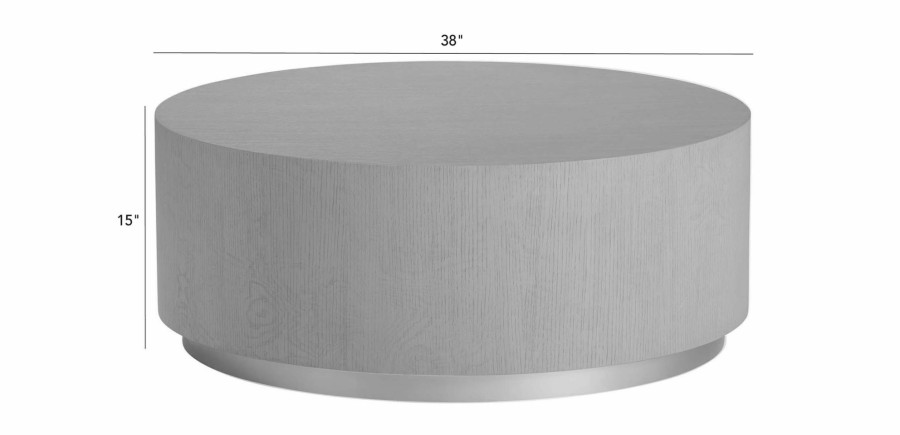 LIVING Ethan Allen | Braemore Round Plinth-Base Coffee Table