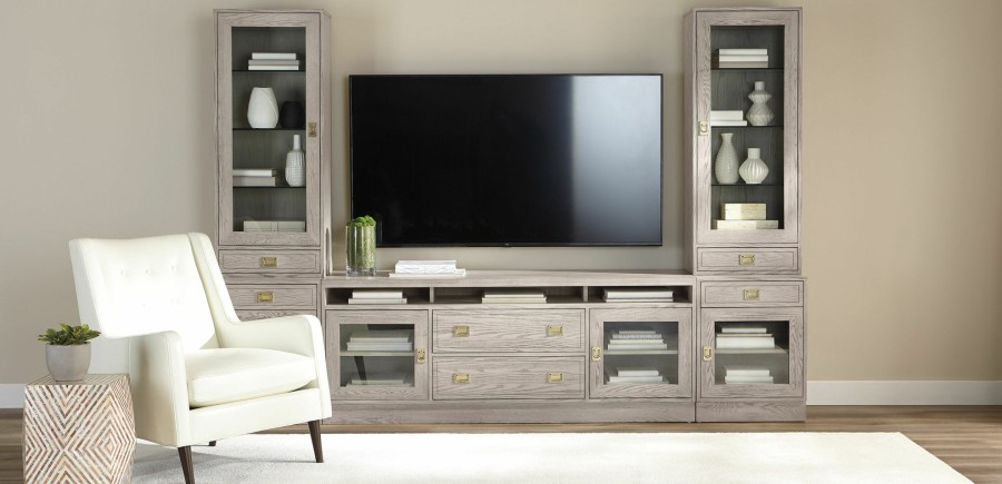 LIVING Ethan Allen | Callum Media Center, Glass Doors