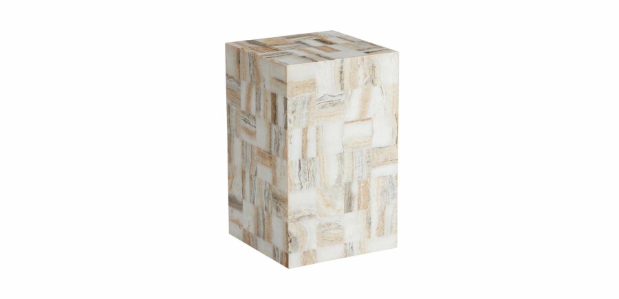 LIVING Ethan Allen | Rakin Onyx Square Stool