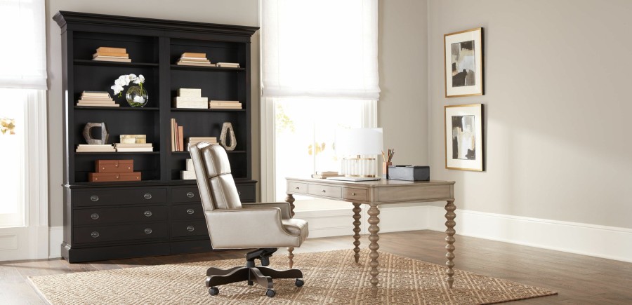 HOME OFFICE Ethan Allen | Custom Rounded-Corner Home Office Desk