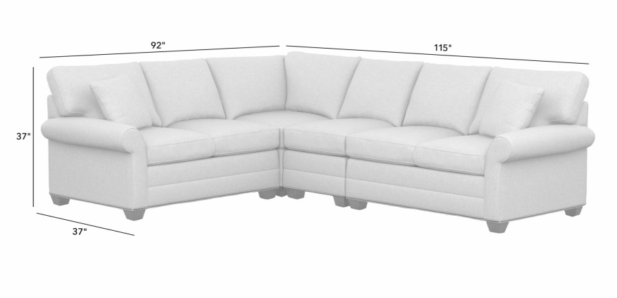 LIVING Ethan Allen | Bennett Roll-Arm Four-Piece Sectional