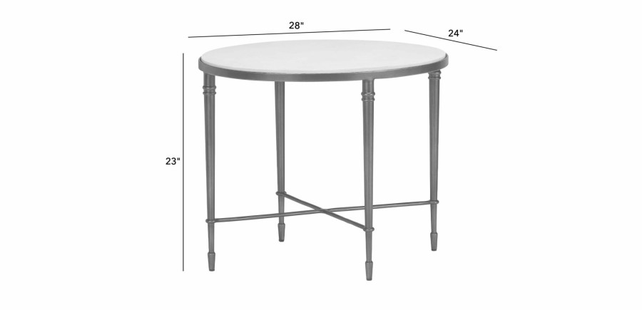 LIVING Ethan Allen | Valeria Stone-Top Oval End Table