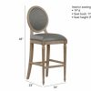 DINING Ethan Allen | Marcella Leather Oval Back Barstool