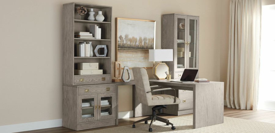 HOME OFFICE Ethan Allen Bookcases | Callum Single Bookcase, Glass Doors