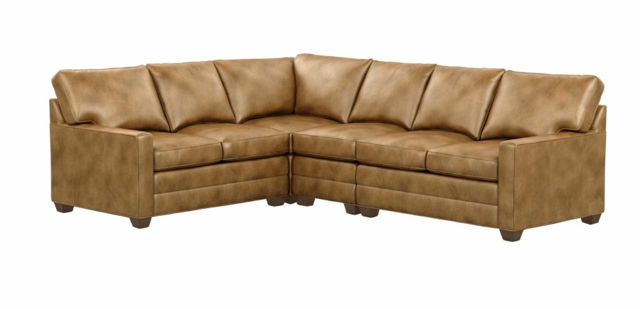 LIVING Ethan Allen | Bennett Track-Arm Leather Four-Piece Sectional