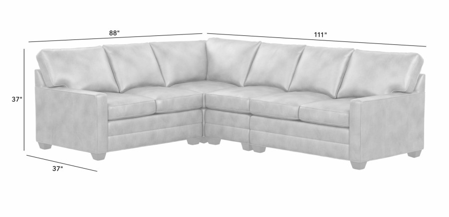 LIVING Ethan Allen | Bennett Track-Arm Leather Four-Piece Sectional