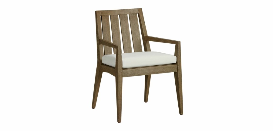 OUTDOOR Ethan Allen | Bridgewater Cove Teak Dining Armchair, Quick Ship