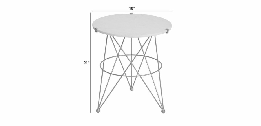 LIVING Ethan Allen | Estella Marble-Top Accent Table