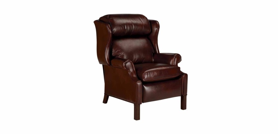 LIVING Ethan Allen Recliner Chairs | Townsend Leather Recliner, Old English/Chocolate