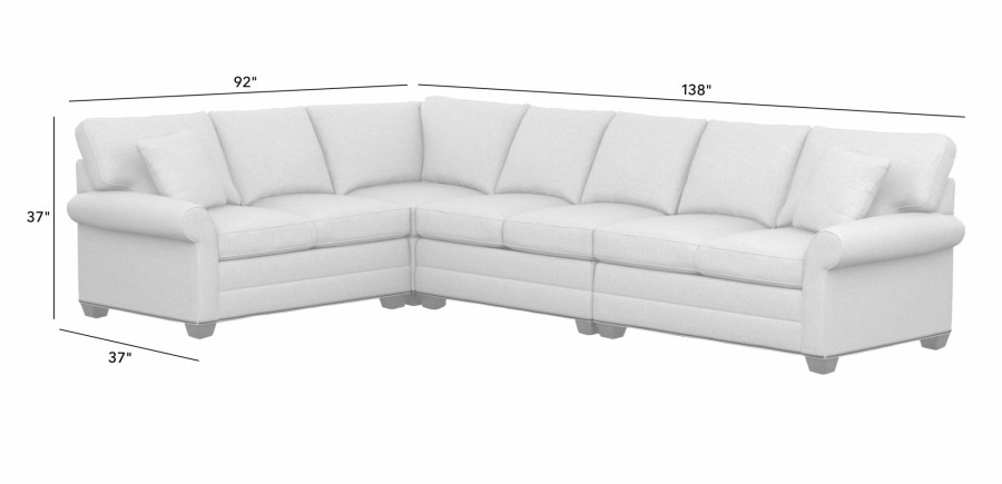 LIVING Ethan Allen | Bennett Roll-Arm Large Four-Piece Sectional