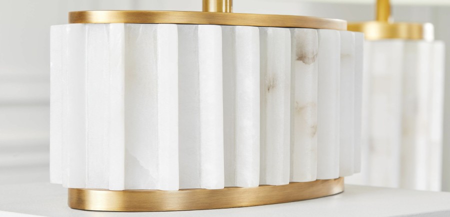 LIGHTING Ethan Allen | Farida Alabaster Desk Lamp