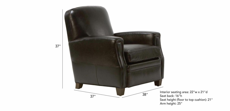 LIVING Ethan Allen Leather Chairs | Dean Leather Chair, Anson Black