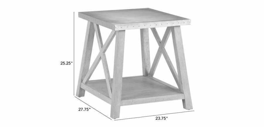 LIVING Ethan Allen | Bruckner Metal-Top End Table