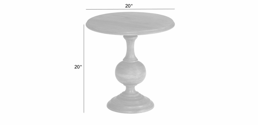 LIVING Ethan Allen | Turner Wood Pedestal Accent Table