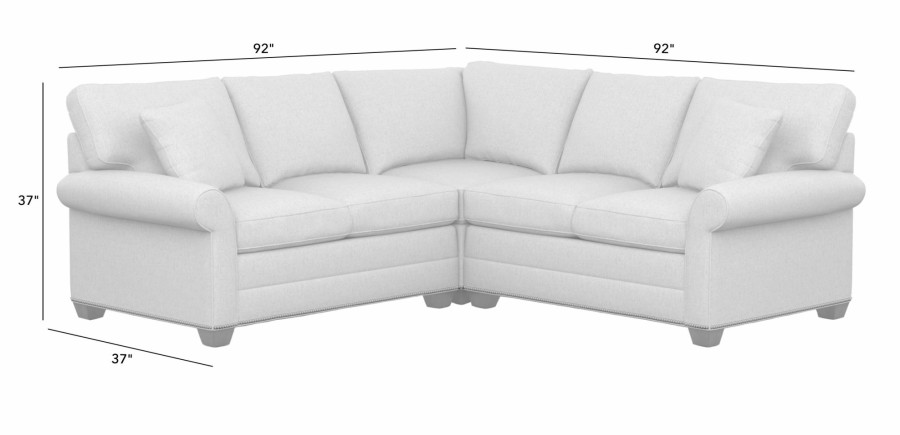 LIVING Ethan Allen | Bennett Roll-Arm Three-Piece Sectional