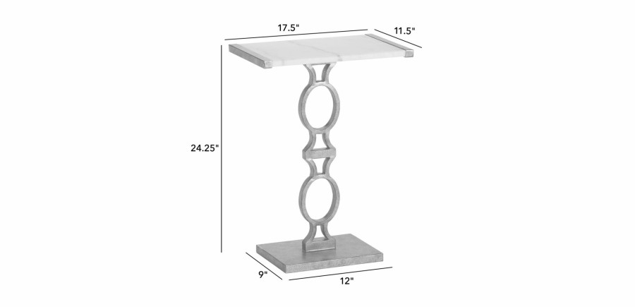 LIVING Ethan Allen | Owen Marble-Top Accent Table