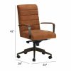 HOME OFFICE Ethan Allen | Slater Leather Channel-Back Desk Chair