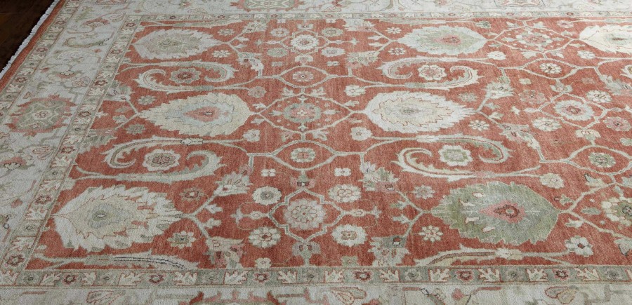 RUGS & FLOORING Ethan Allen | Indo Herat Rug, Rust/Ivory