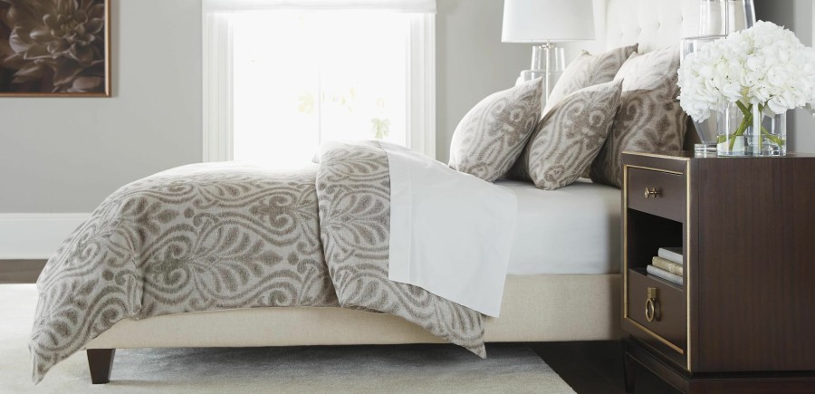 BEDROOM Ethan Allen Duvet Covers | Washed Linen Scroll Duvet And Sham