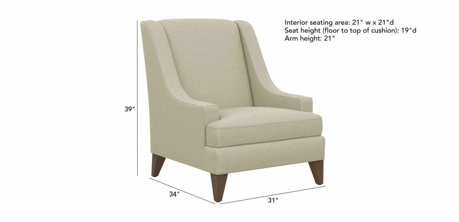 LIVING Ethan Allen Fabric Chairs | Emerson Chair, Quick Ship