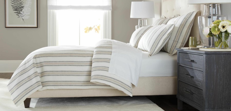 BEDROOM Ethan Allen Duvet Covers | Washed Linen Stripe Duvet And Sham