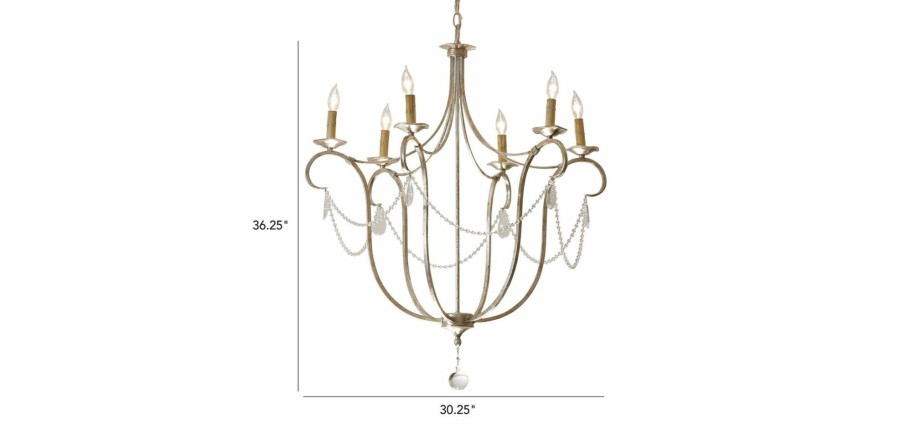 LIGHTING Ethan Allen | Cali Aged Silver Chandelier