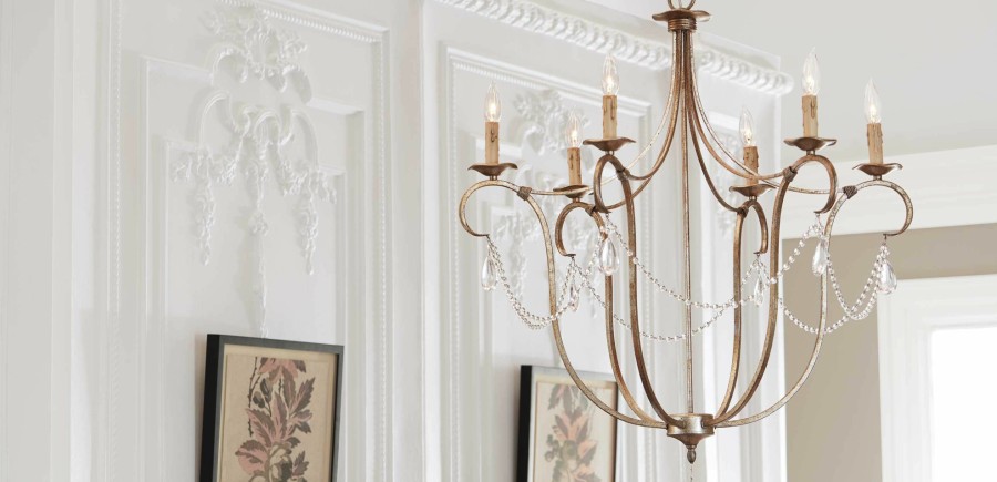 LIGHTING Ethan Allen | Cali Aged Silver Chandelier