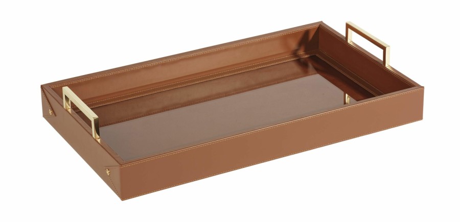 HOME OFFICE Ethan Allen | Brewster Leather Tray