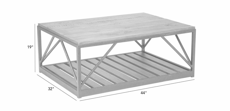 LIVING Ethan Allen | Beam Metal Base Coffee Table