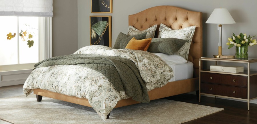 BEDROOM Ethan Allen Upholstered Beds | Rania Custom Leather Bed