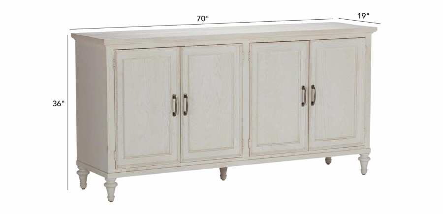 DINING Ethan Allen Buffets, Sideboards & Servers | Custom Four-Door Buffet: Beadboard Doors