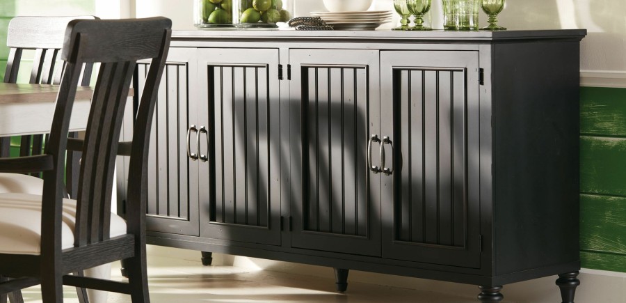 DINING Ethan Allen Buffets, Sideboards & Servers | Custom Four-Door Buffet: Beadboard Doors