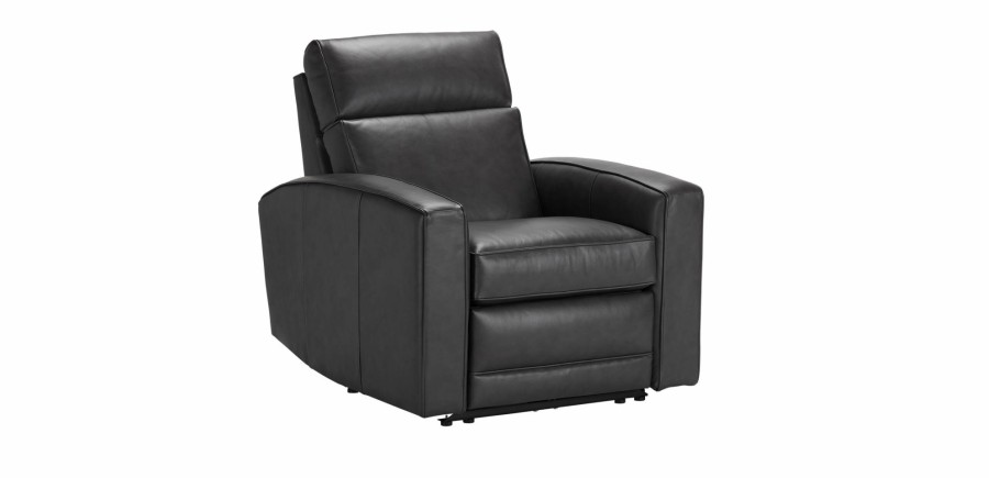 LIVING Ethan Allen Recliner Chairs | Conover Track-Arm Leather Recliner