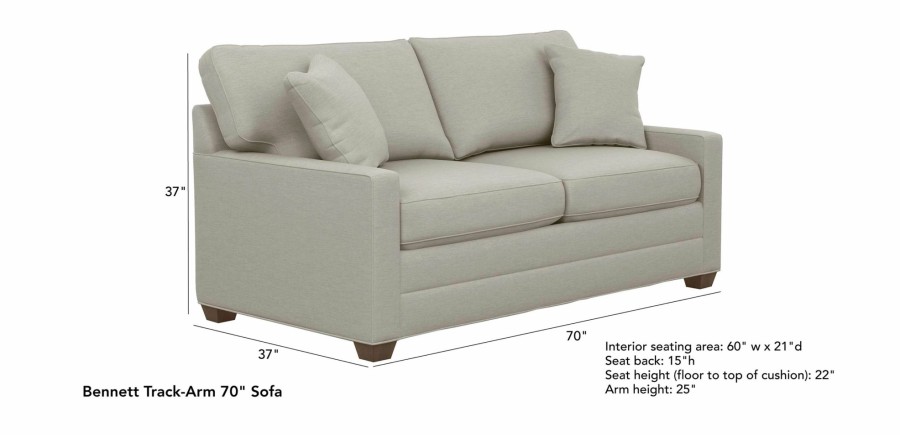 LIVING Ethan Allen Fabric Sofas | Bennett Track-Arm Sofa, Quick Ship