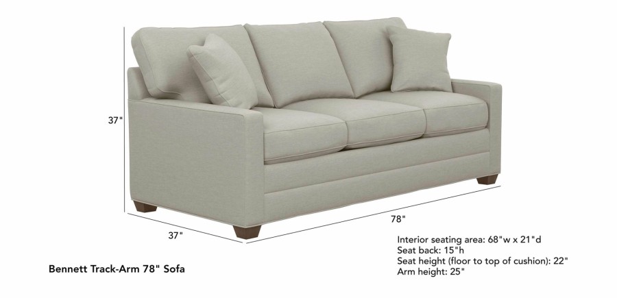 LIVING Ethan Allen Fabric Sofas | Bennett Track-Arm Sofa, Quick Ship