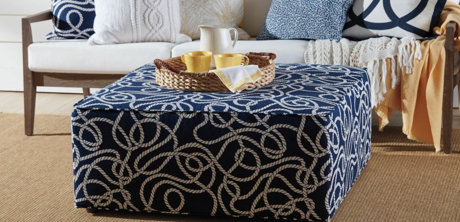 Outdoor Accessories Ethan Allen | Tangle Navy Fabric By The Yard