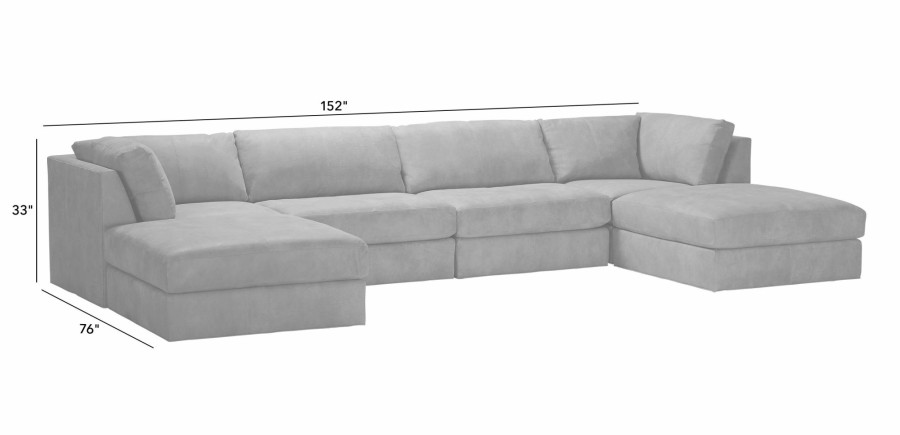 LIVING Ethan Allen | Daydreamer Leather Six-Piece Modular Sectional